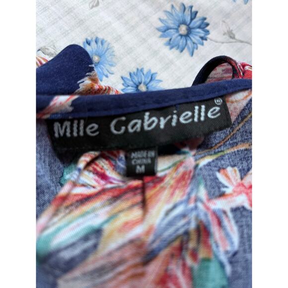 Mlle. Gabrielle Dress Med Sleeveless Hi Low Fit And Flare Floral Boho Fairy - Picture 5 of 5